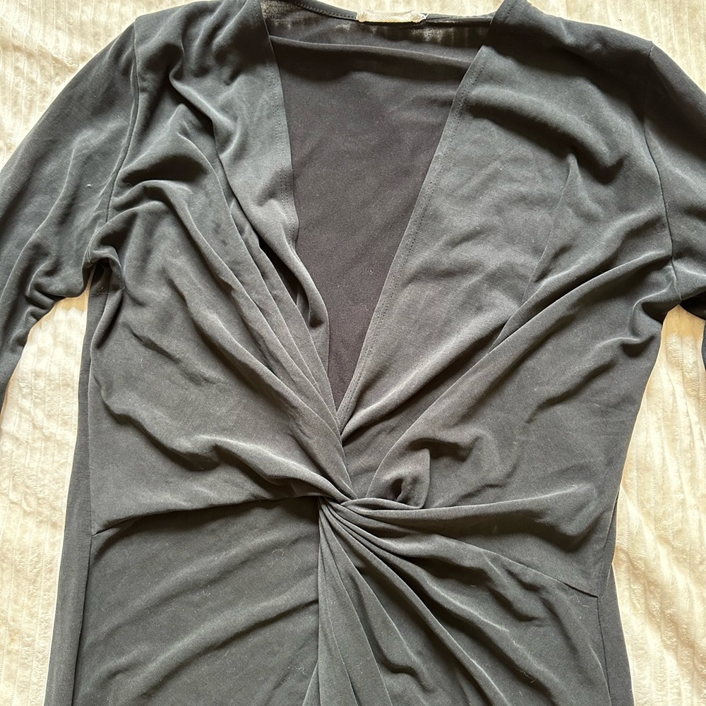 Sexy little black dress with leg slit and cinched waist, local boutique, Medium